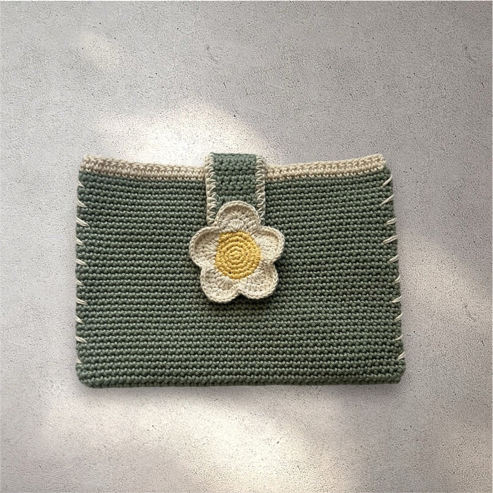 Lovely Handmade Crochet Flower Laptop Sleeve Case fits 13” or 15” MacBook Air 🌸